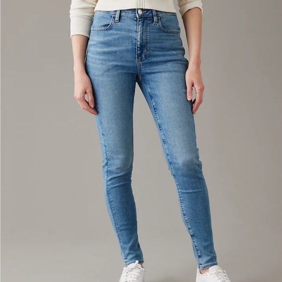 American Eagle Outfitters Denim - SOLD AE Next Level Super High-Waisted Dark Blue Jegging size 12 X-long